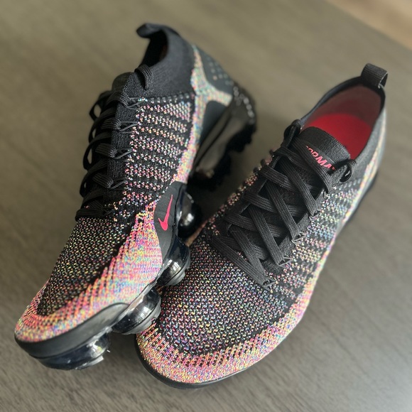 Nike Air VaporMax Flyknit 2 Black Multi Color - Picture 3 of 9
